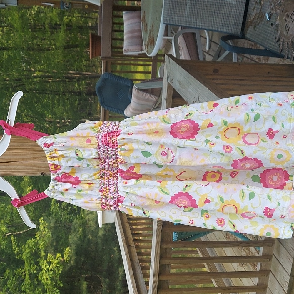 George Floral Smocked Summer dress Girls Sz 8